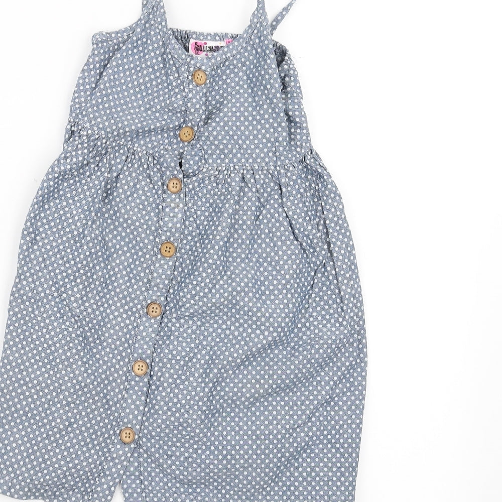 Hullabaloo Girls Blue Polka Dot  A-Line  Size 5-6 Years