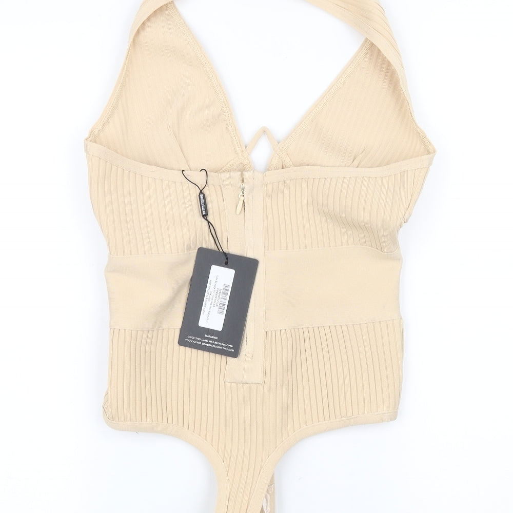 PRETTYLITTLETHING Womens Pink   Bodysuit One-Piece Size 10