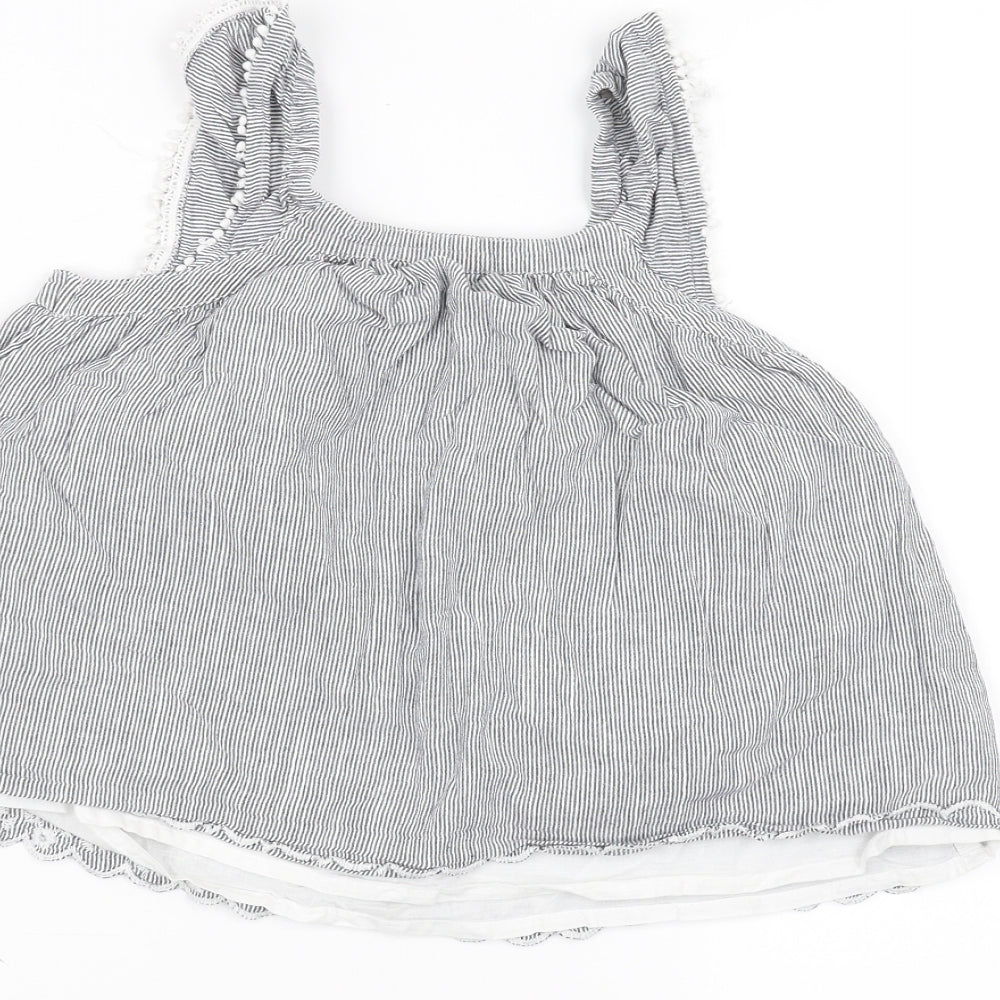 F&F Girls Blue Striped  Basic T-Shirt Size 3-4 Years