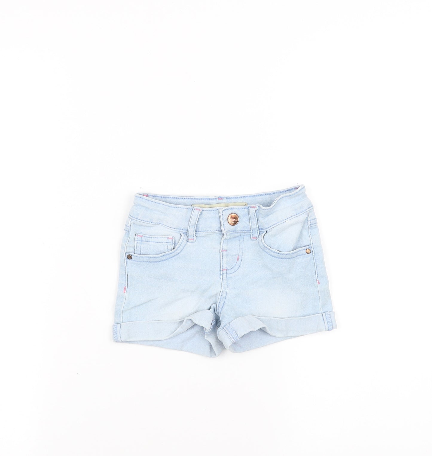 Denim & Co. Girls Blue  Denim Chino Shorts Size 3-4 Years