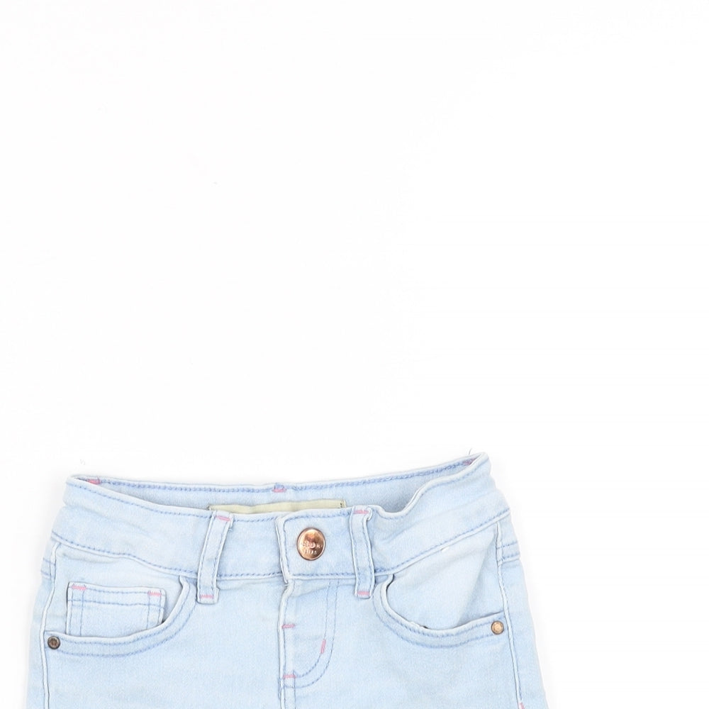 Denim & Co. Girls Blue  Denim Chino Shorts Size 3-4 Years