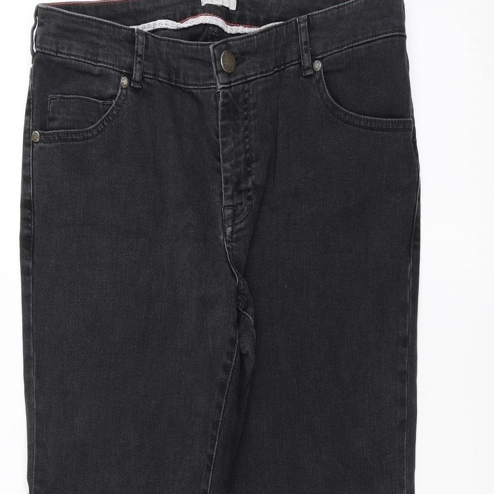 White Stuff Womens Black  Denim Straight Jeans Size 16 L25 in
