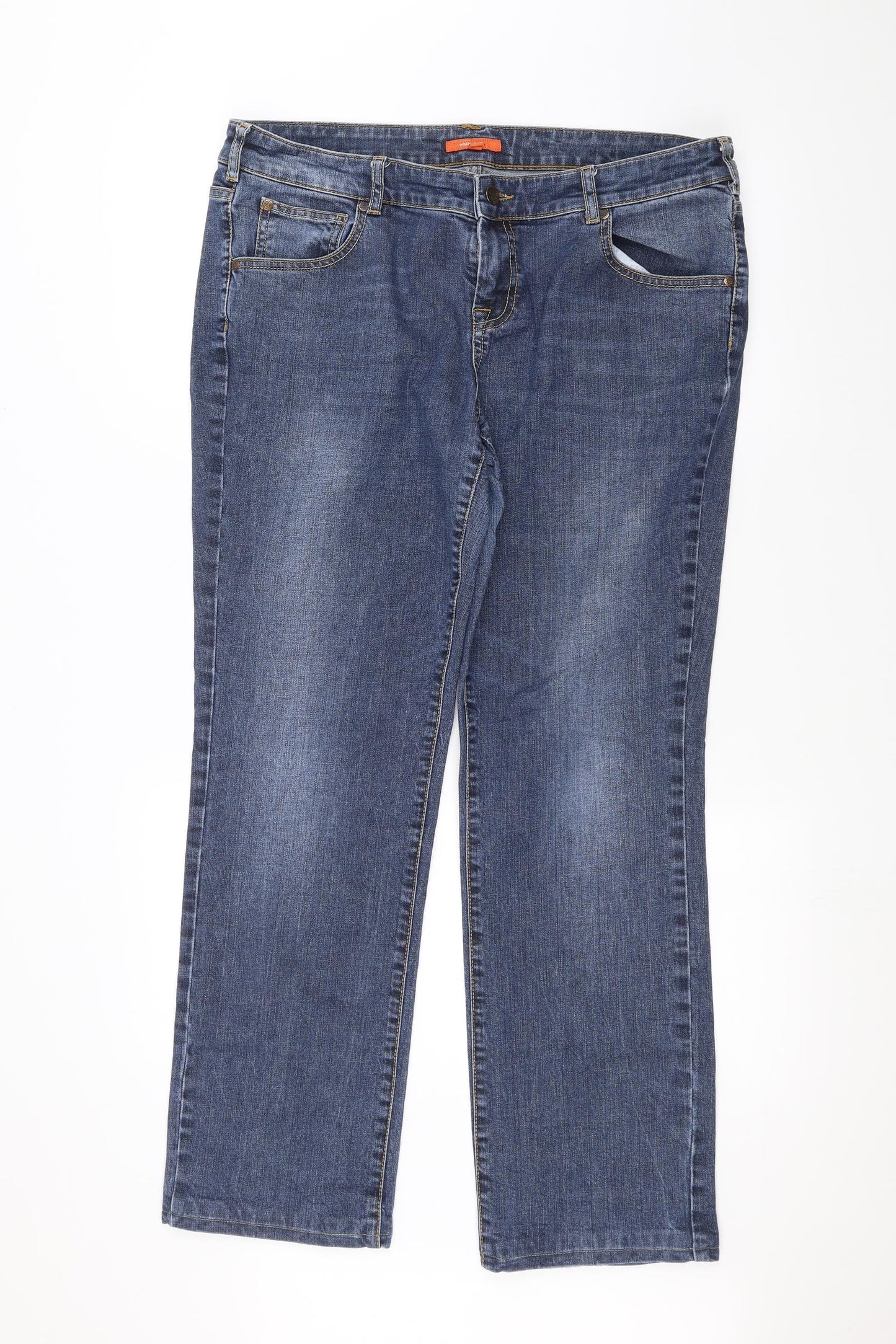 White Stuff Womens Blue  Denim Straight Jeans Size 16 L28 in