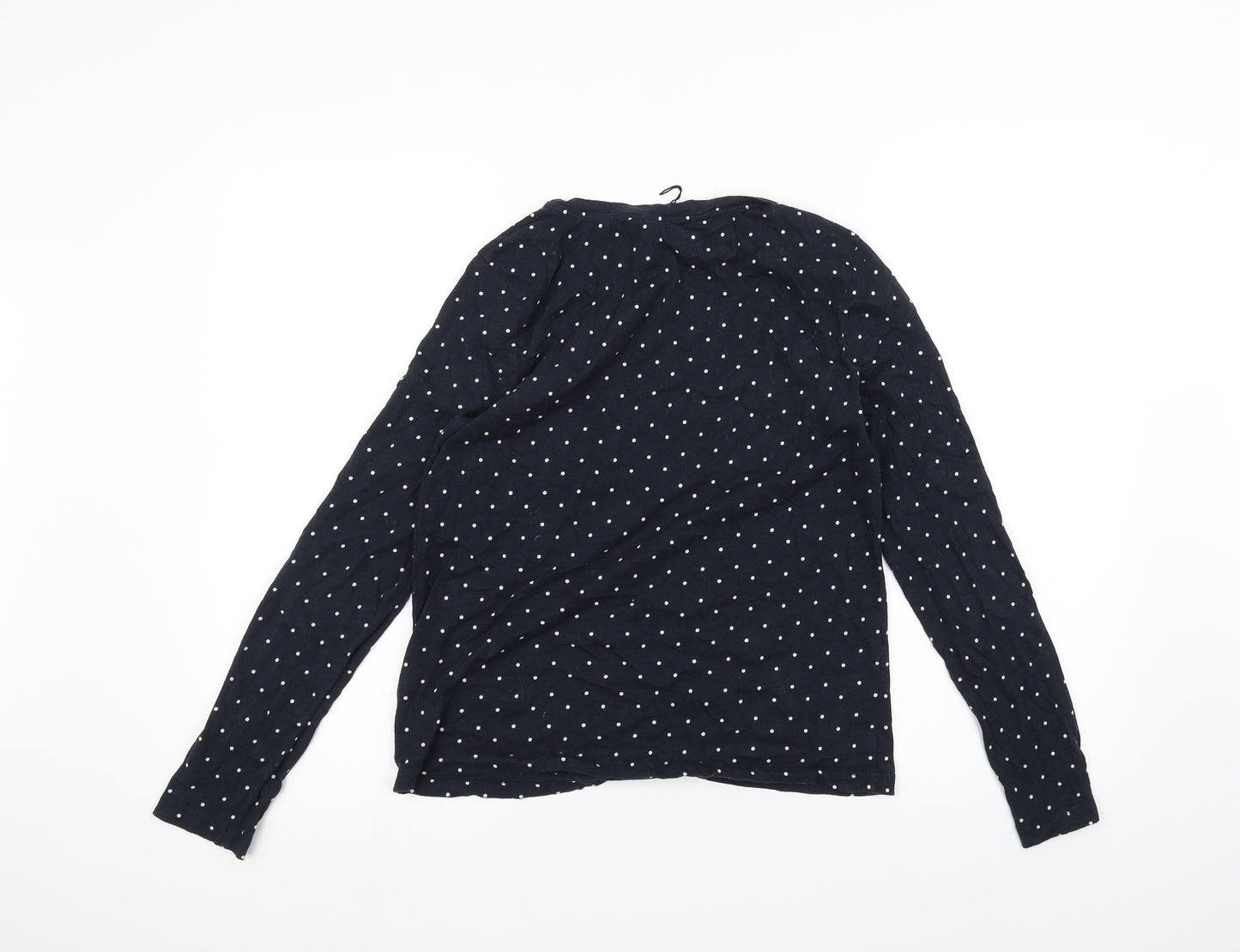 Whistles Womens Blue Polka Dot  Basic T-Shirt Size S