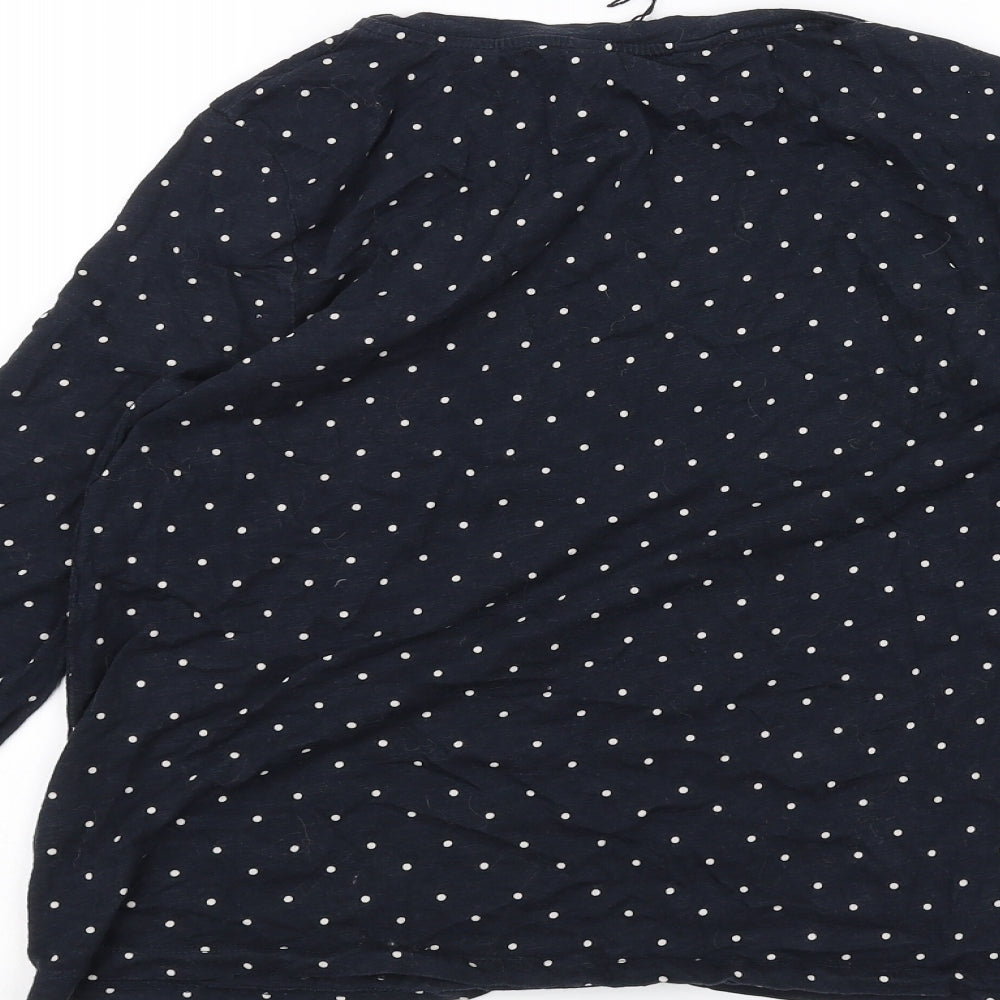 Whistles Womens Blue Polka Dot  Basic T-Shirt Size S