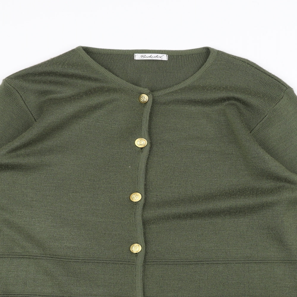 Berkertex Womens Green   Cardigan Jumper Size 14
