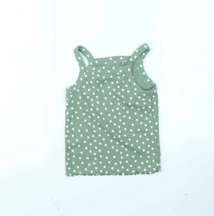 NEXT Girls Green Polka Dot  Basic Tank Size 5 Years