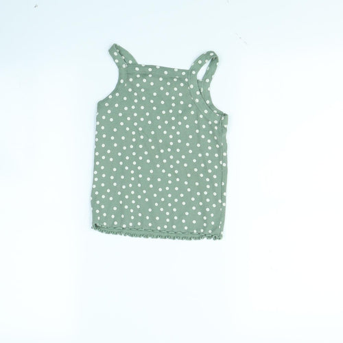 NEXT Girls Green Polka Dot  Basic Tank Size 5 Years