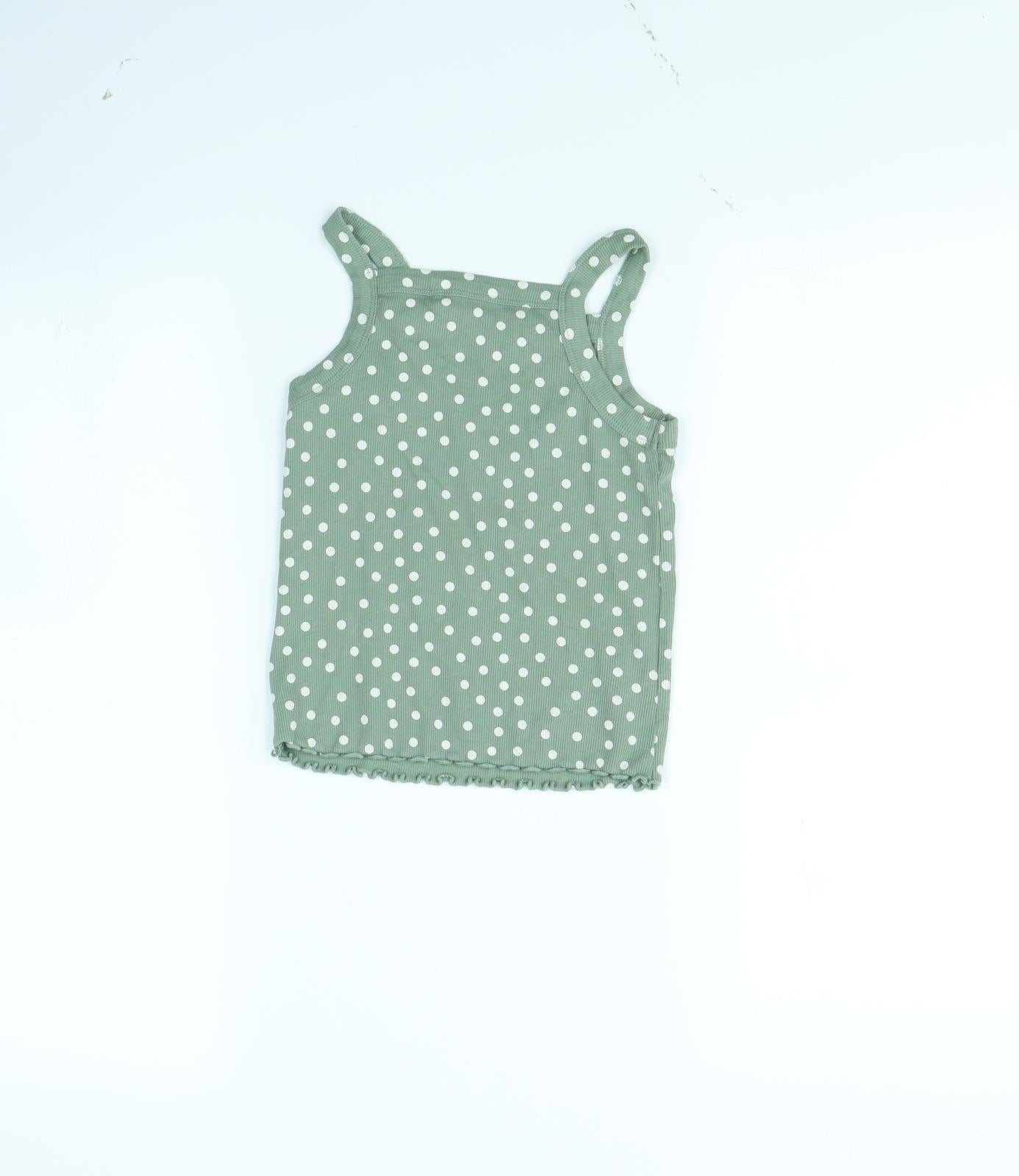 NEXT Girls Green Polka Dot  Basic Tank Size 5 Years