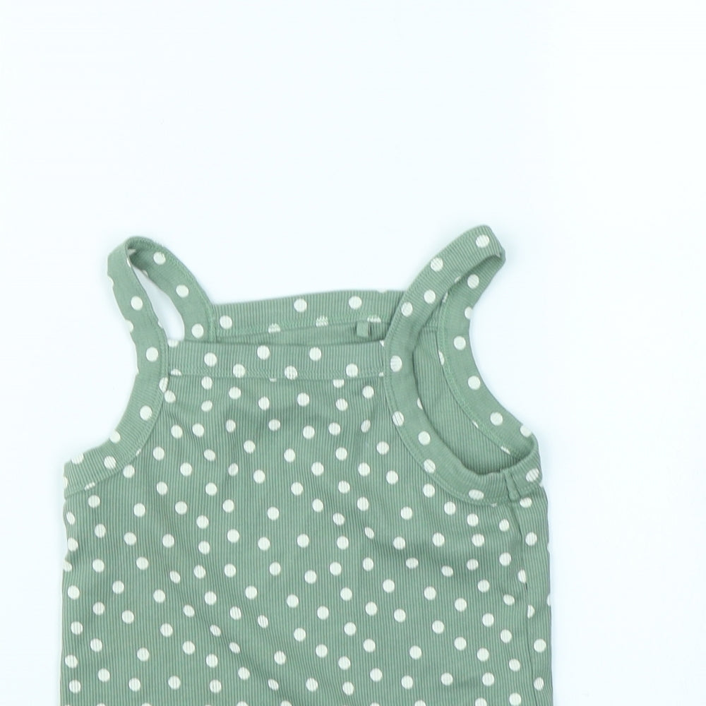 NEXT Girls Green Polka Dot  Basic Tank Size 5 Years