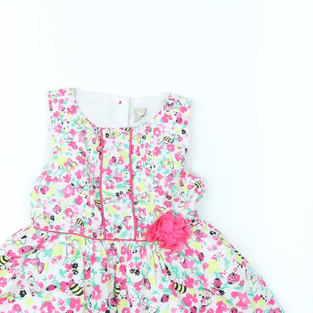 TU Girls Multicoloured Floral  Fit & Flare  Size 2 Years