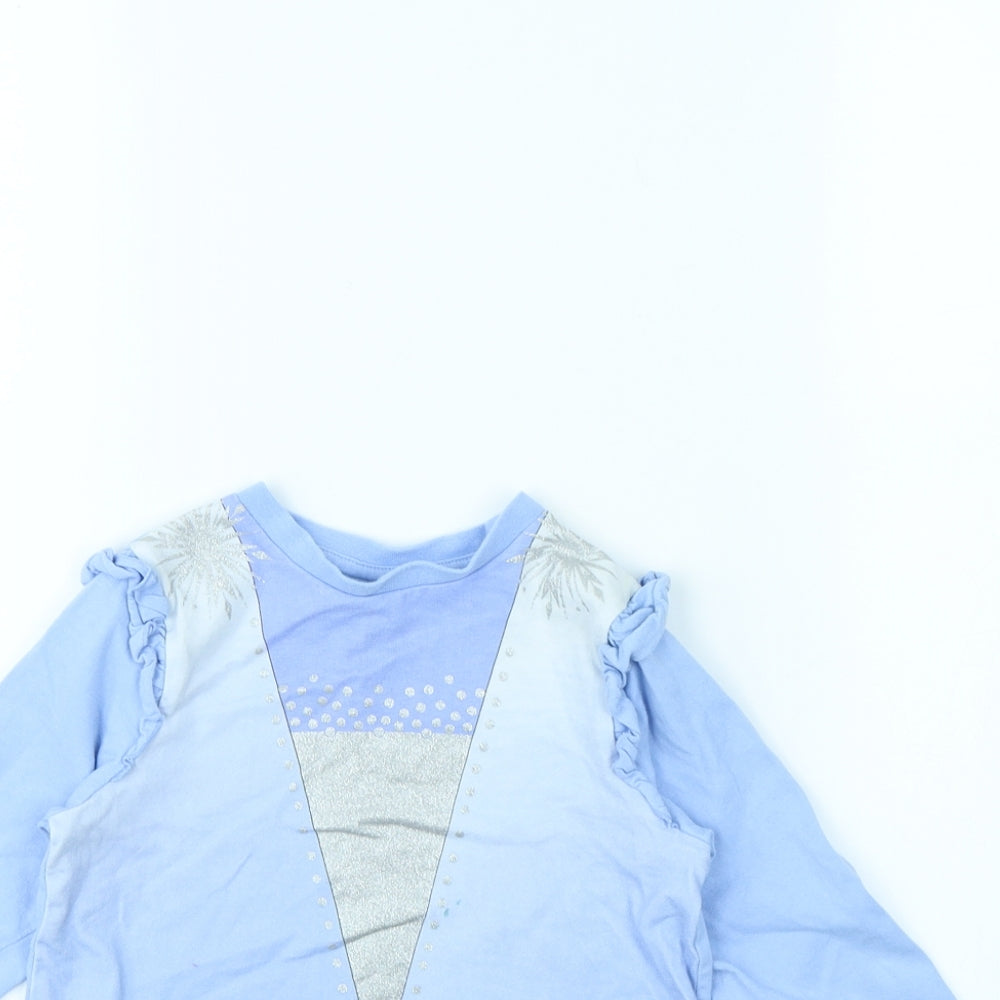 Disney Girls Blue   Basic T-Shirt Size 3 Years  - Frozen