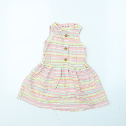 Nutmeg Girls Multicoloured Striped  Fit & Flare  Size 2 Years