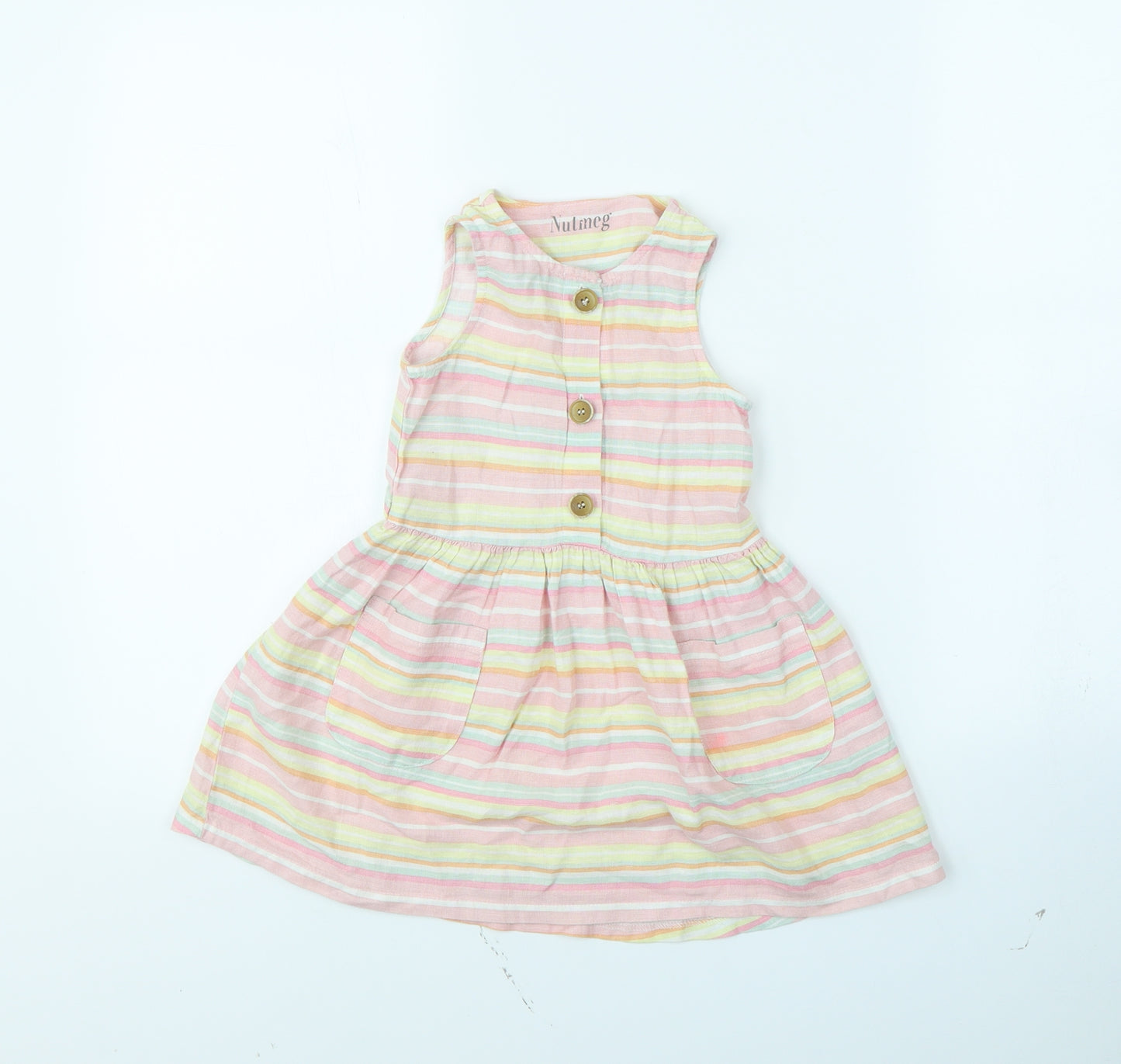Nutmeg Girls Multicoloured Striped  Fit & Flare  Size 2 Years