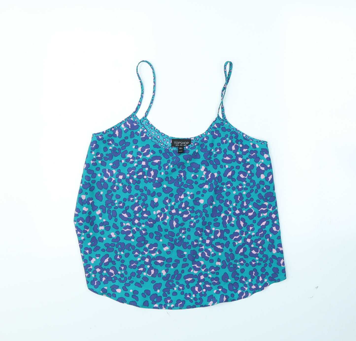 Topshop Womens Green Animal Print  Basic Tank Size 10