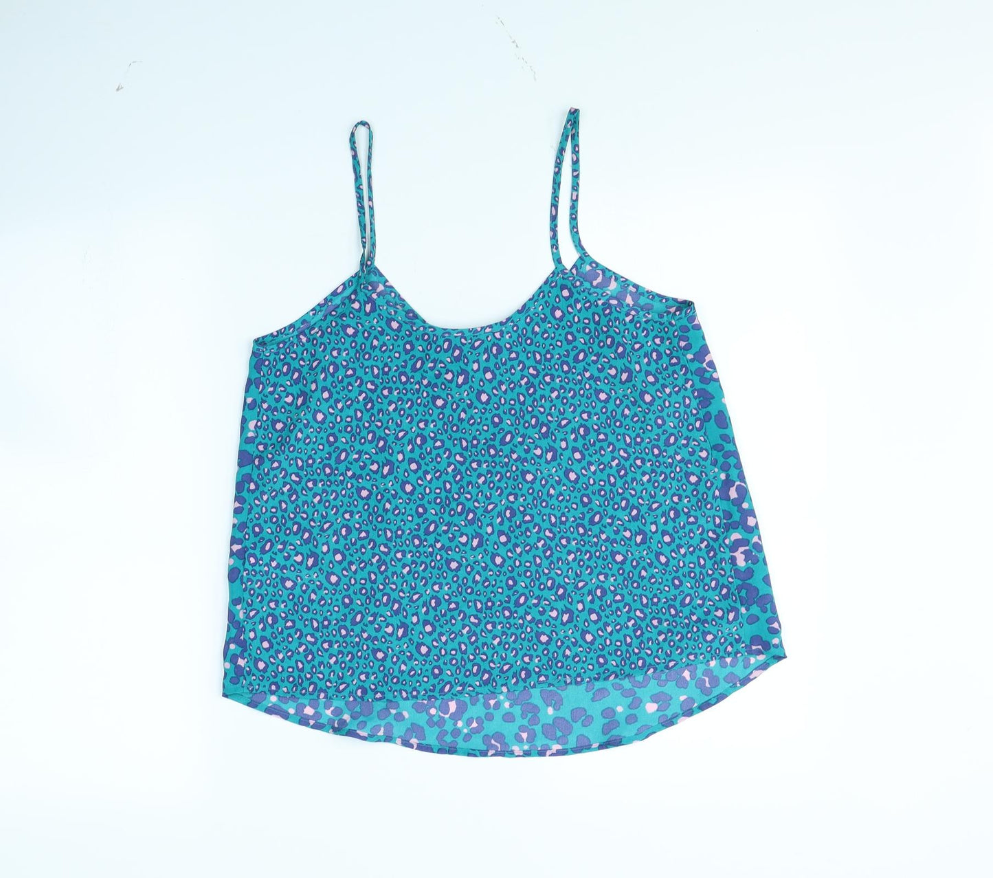 Topshop Womens Green Animal Print  Basic Tank Size 10