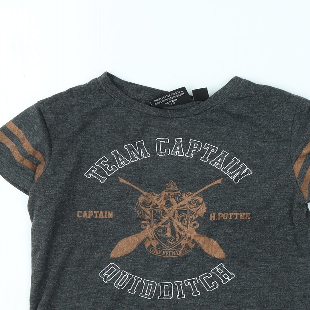 Harry Potter Girls Grey   Basic T-Shirt Size 9 Years  - Harry potter