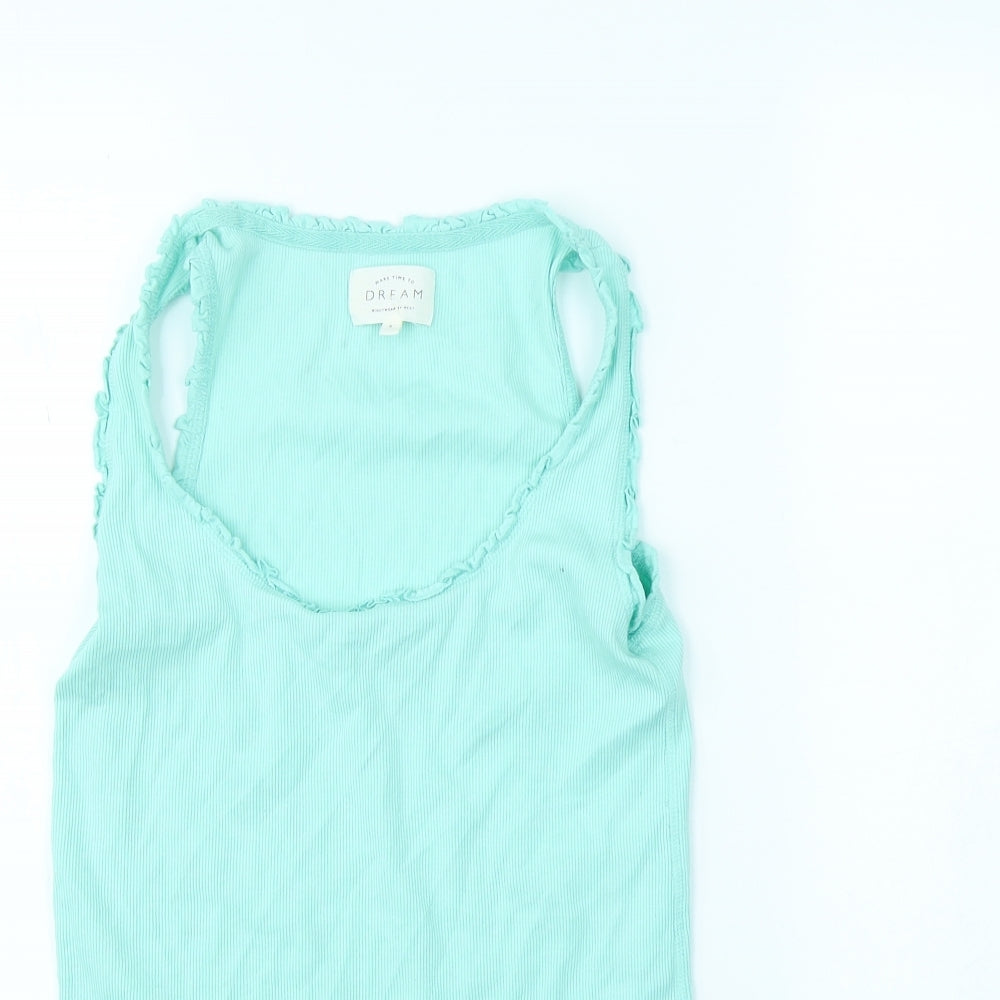 MAKE TIME TO DREAM Womens Green   Basic T-Shirt Size 8