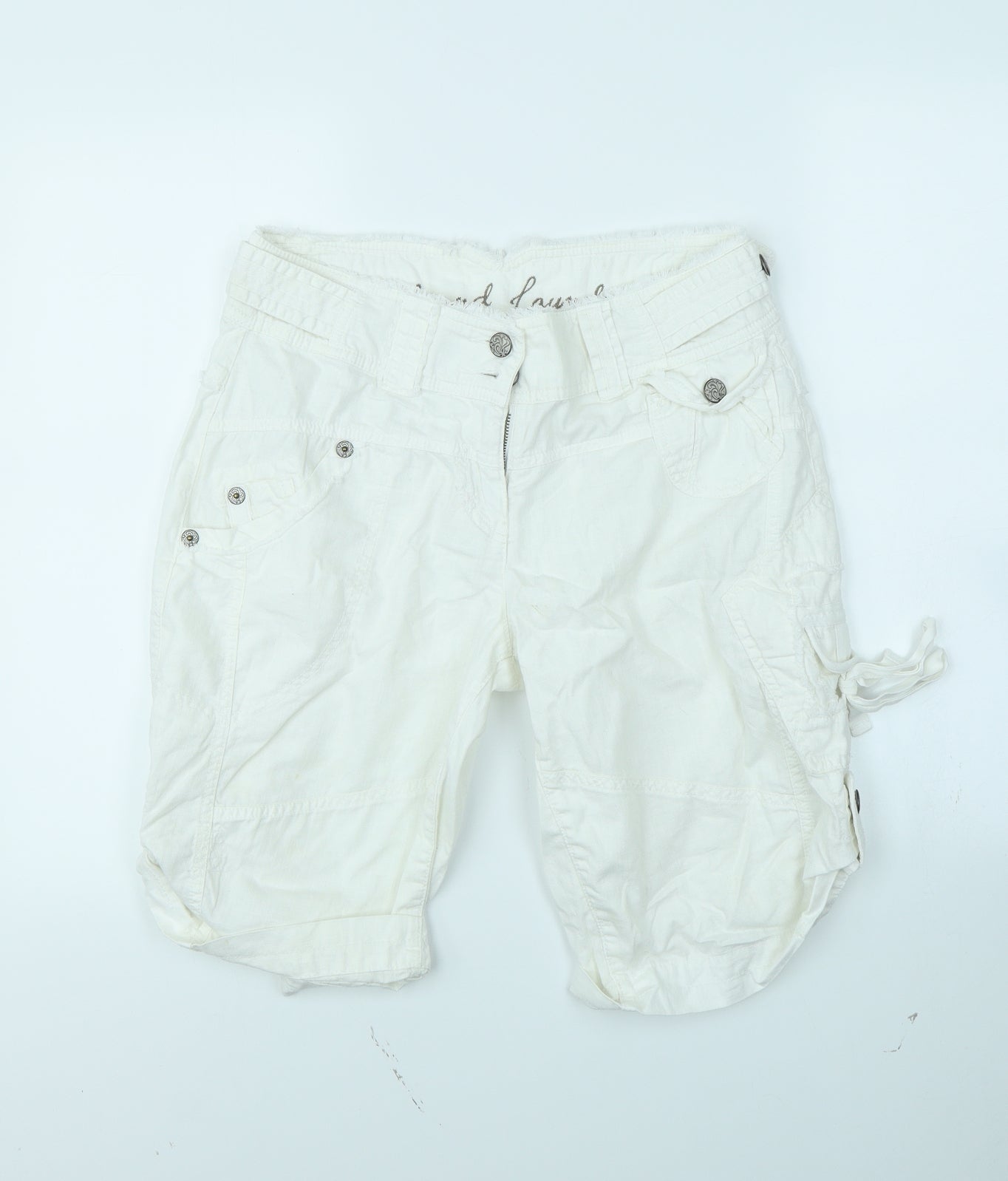 NEXT Womens White   Biker Shorts Size 12