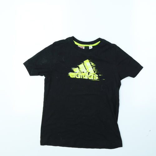 adidas Boys Black   Basic T-Shirt Size 9 Years