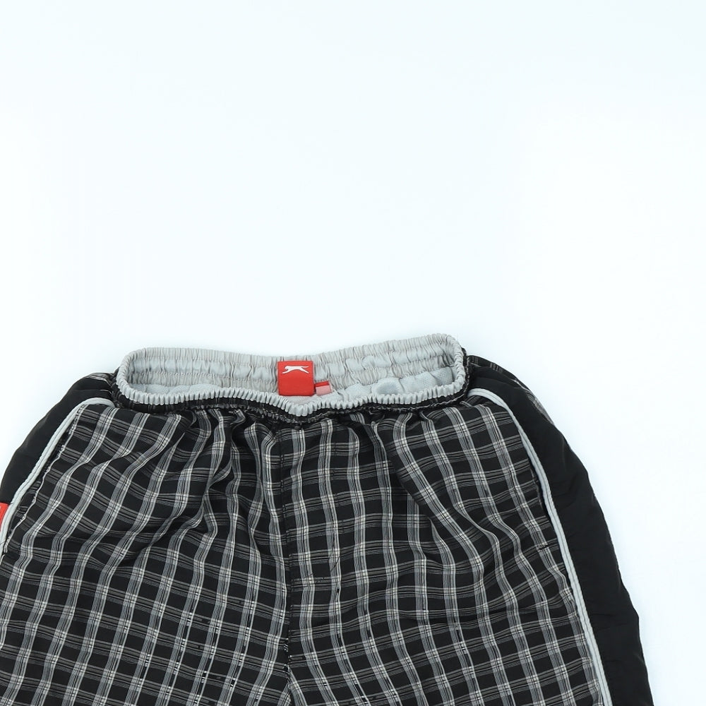 Slazenger Boys Black Check  Bermuda Shorts Size 11 Years - Swim Short
