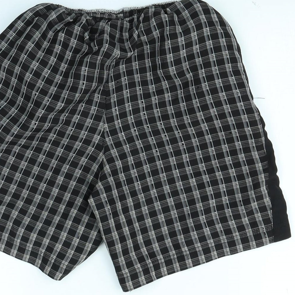 Slazenger Boys Black Check  Bermuda Shorts Size 11 Years - Swim Short