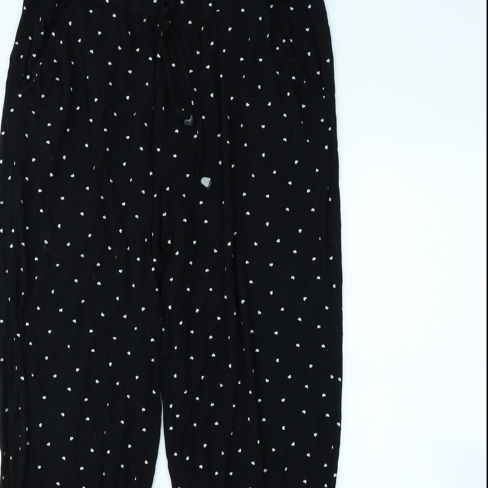 NEXT Womens Black Polka Dot  Trousers  Size 14 L30 in