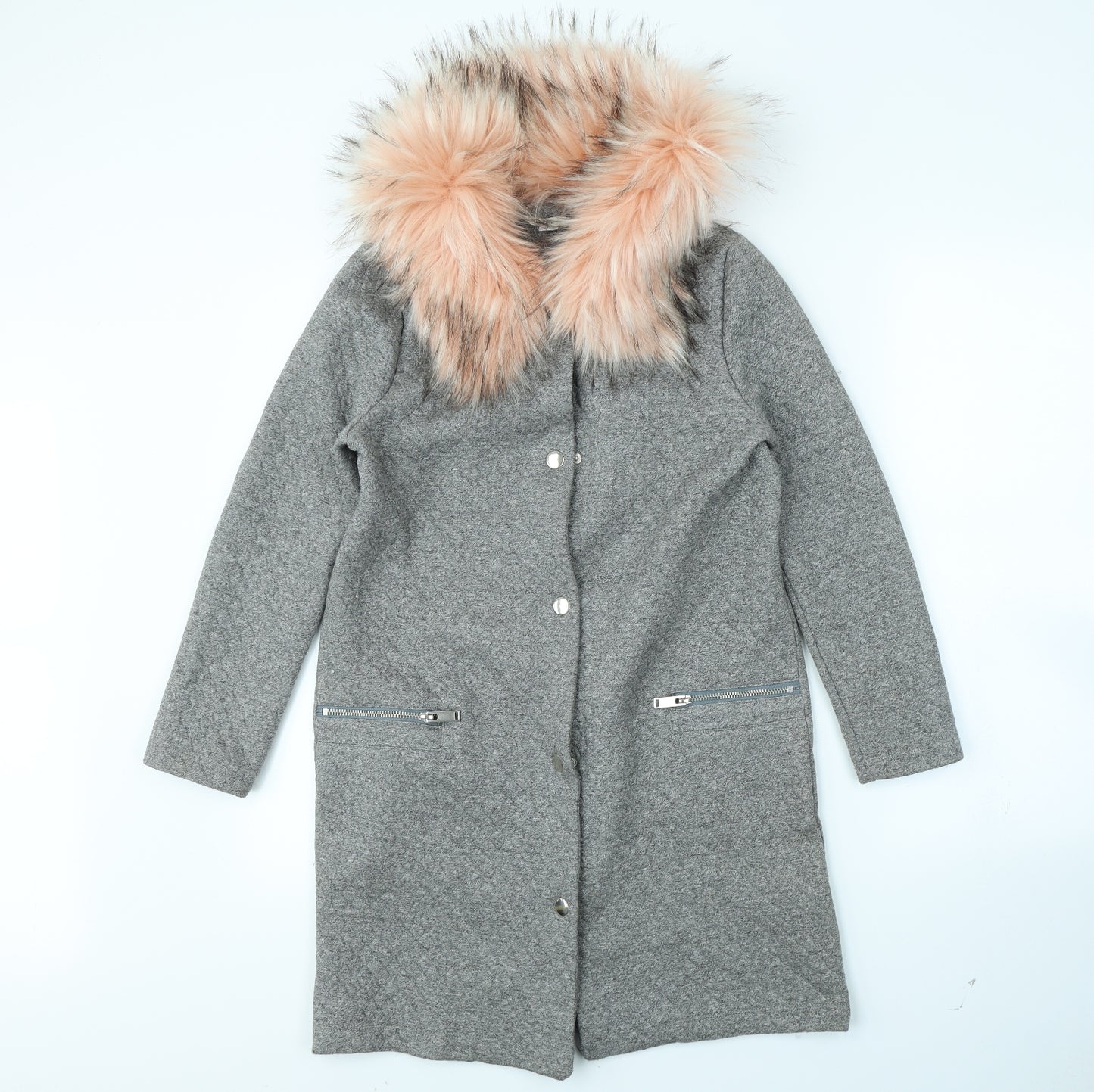 River Island Girls Grey   Overcoat Coat Size 12 Years