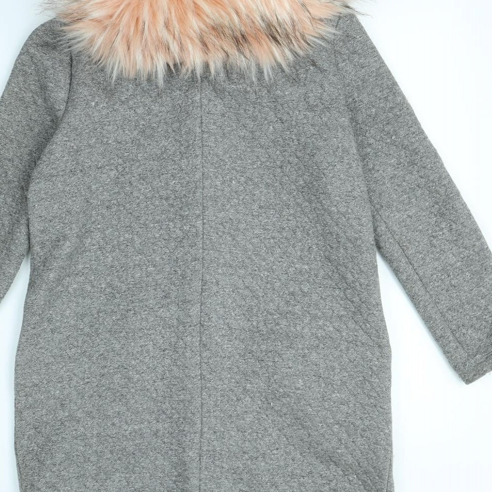 River Island Girls Grey   Overcoat Coat Size 12 Years