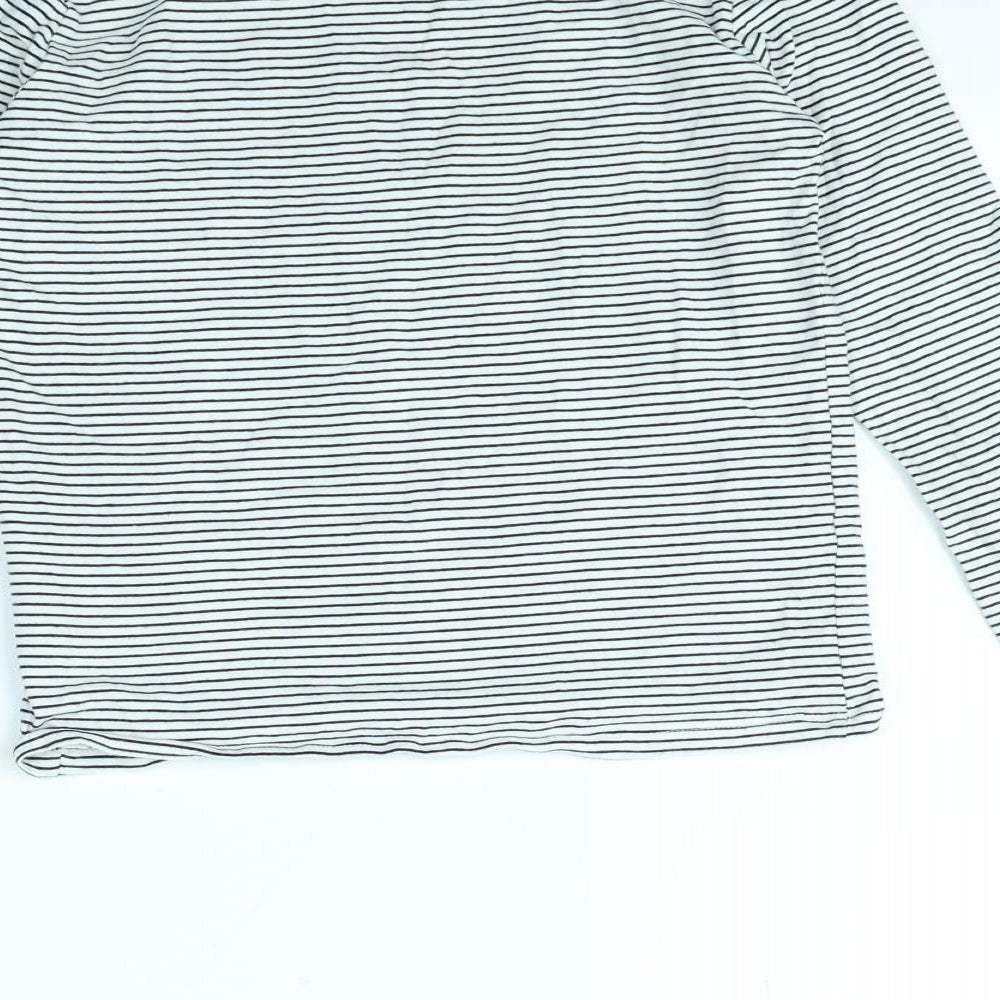 H&M Girls White Striped  Basic T-Shirt Size 10 Years
