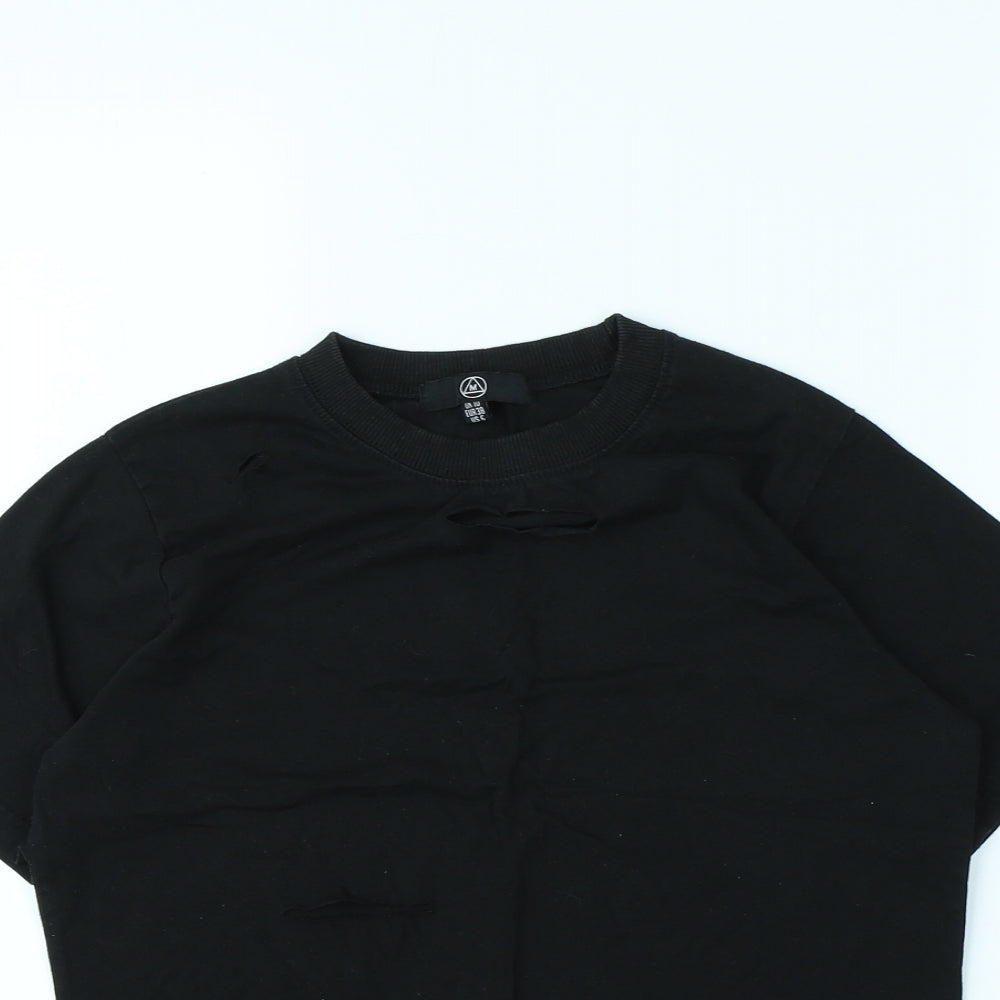 Missguided Womens Black   Cropped T-Shirt Size 10