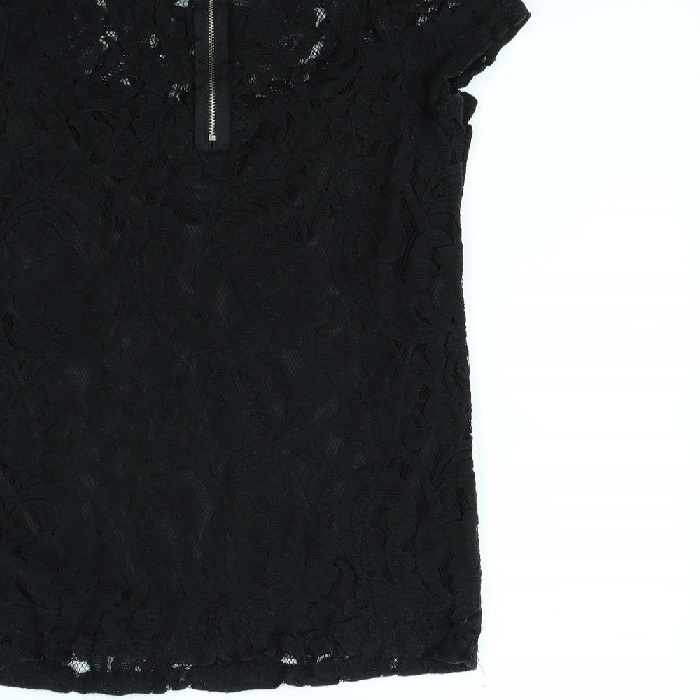 Preworn Womens Black   Basic Blouse Size 10