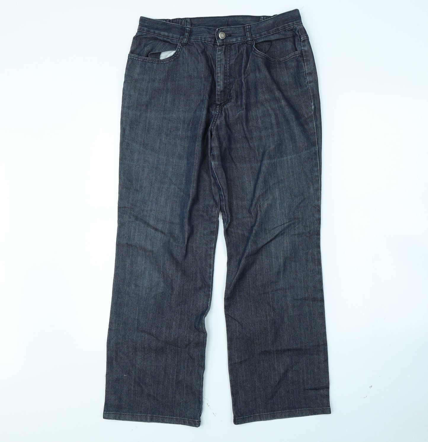 m&s Womens Blue   Straight Jeans Size 12 L30 in