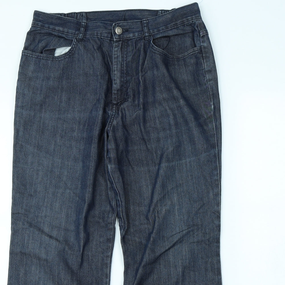 m&s Womens Blue   Straight Jeans Size 12 L30 in