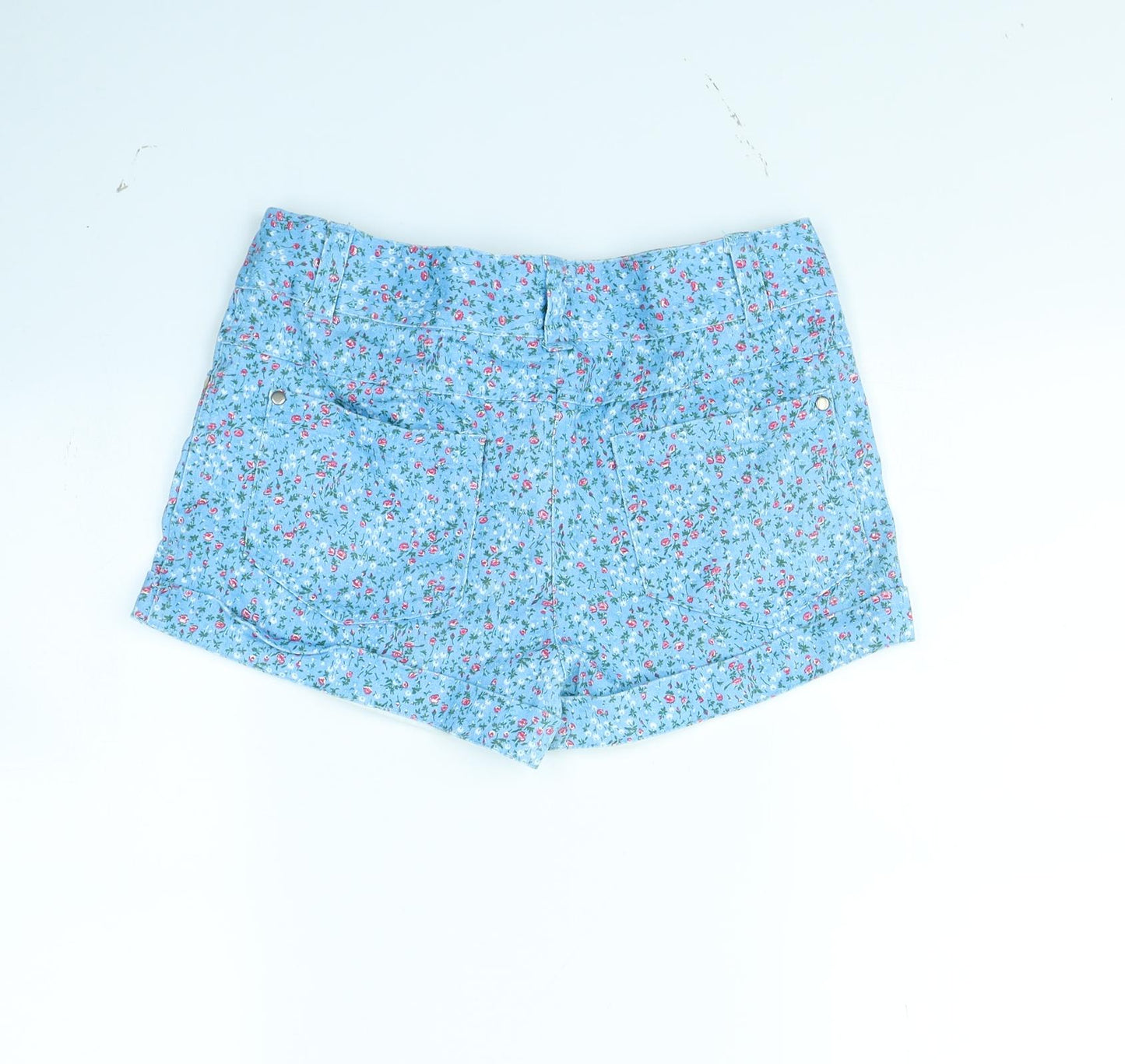 Denim & Co. Womens Blue Floral  Cut-Off Shorts Size 10