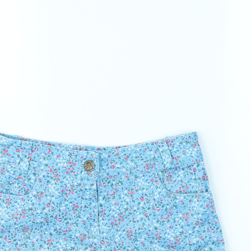 Denim & Co. Womens Blue Floral  Cut-Off Shorts Size 10