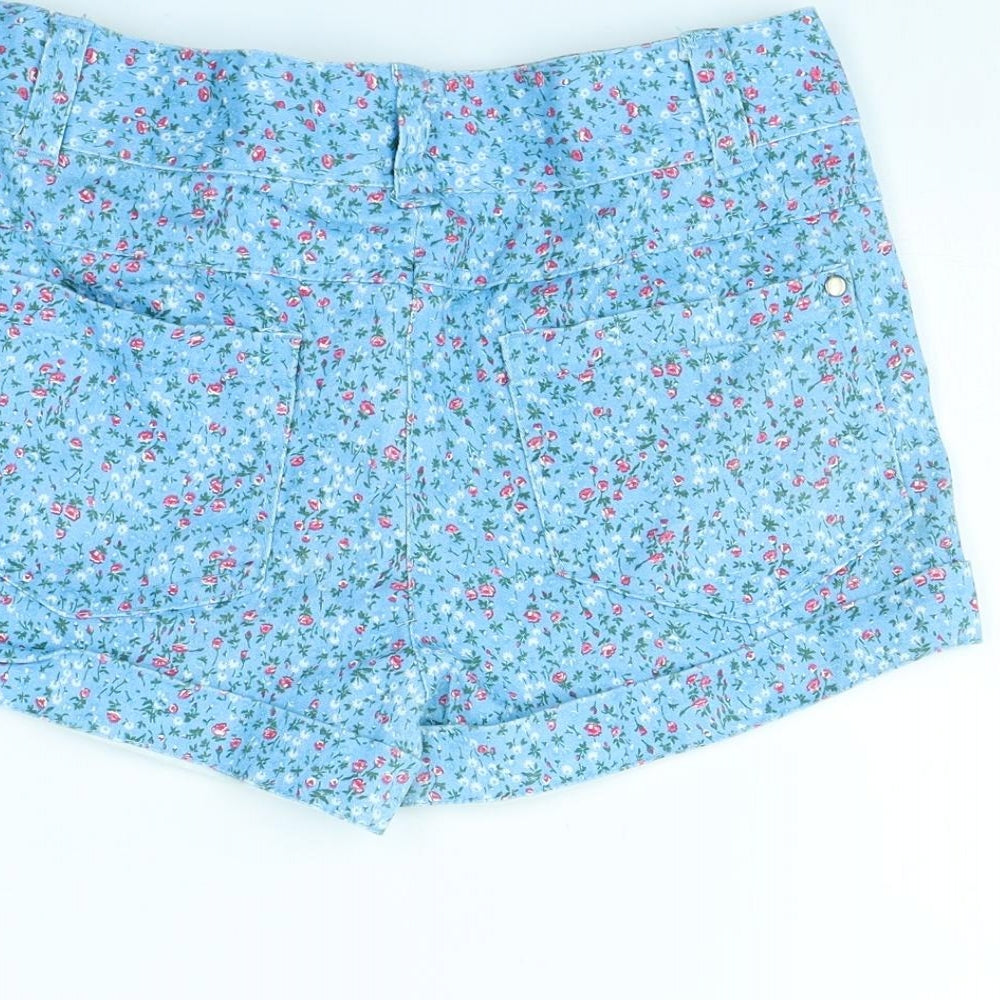 Denim & Co. Womens Blue Floral  Cut-Off Shorts Size 10