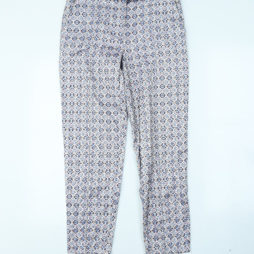 Topshop Womens Multicoloured Geometric  Trousers  Size 10 L30 in