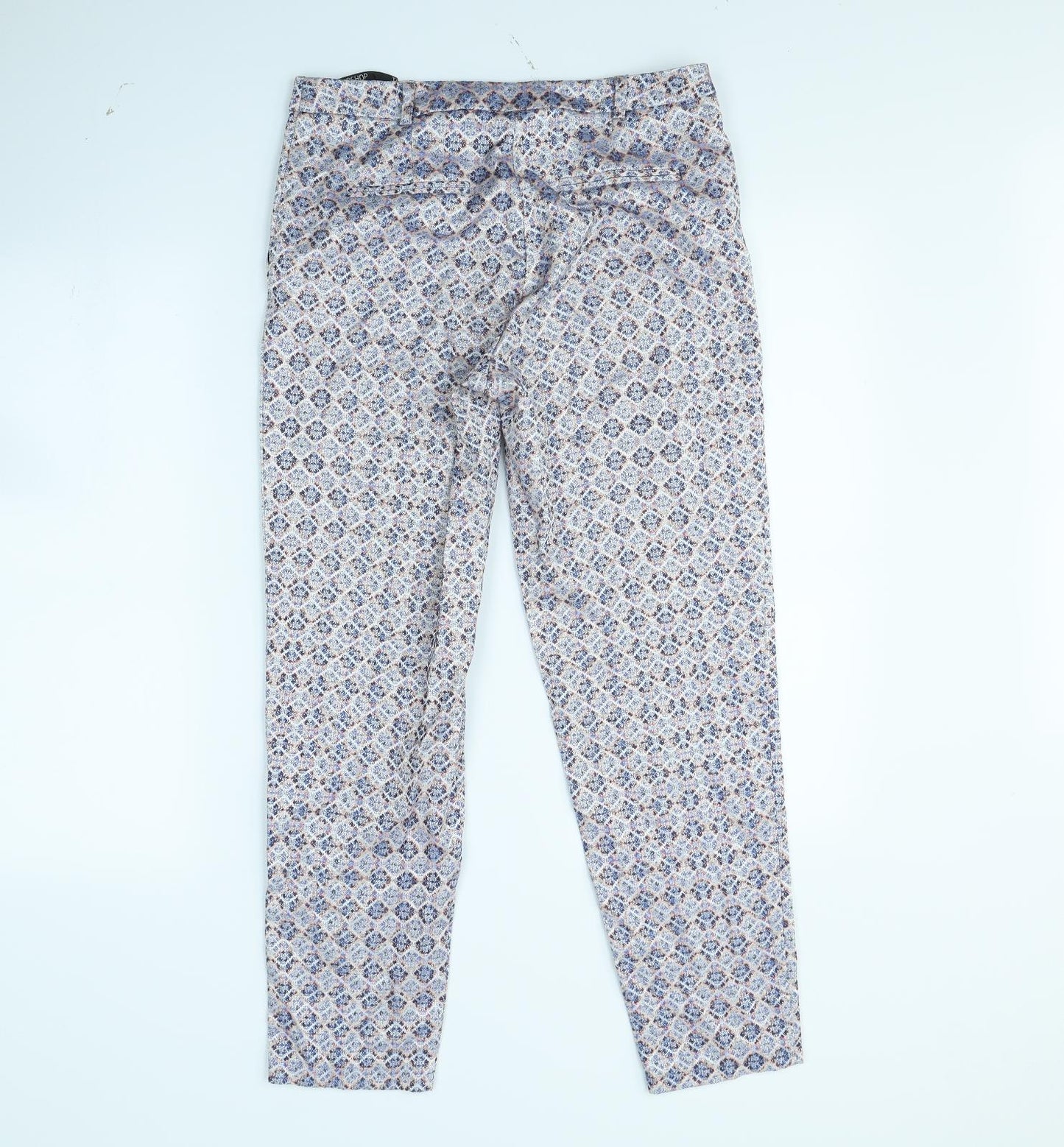 Topshop Womens Multicoloured Geometric  Trousers  Size 10 L30 in