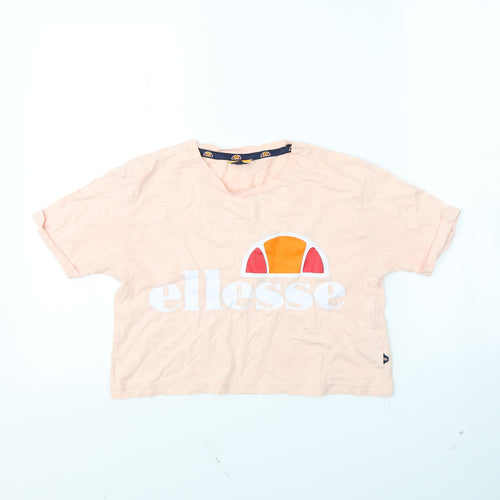 ellesse Womens Pink   Cropped T-Shirt Size 4