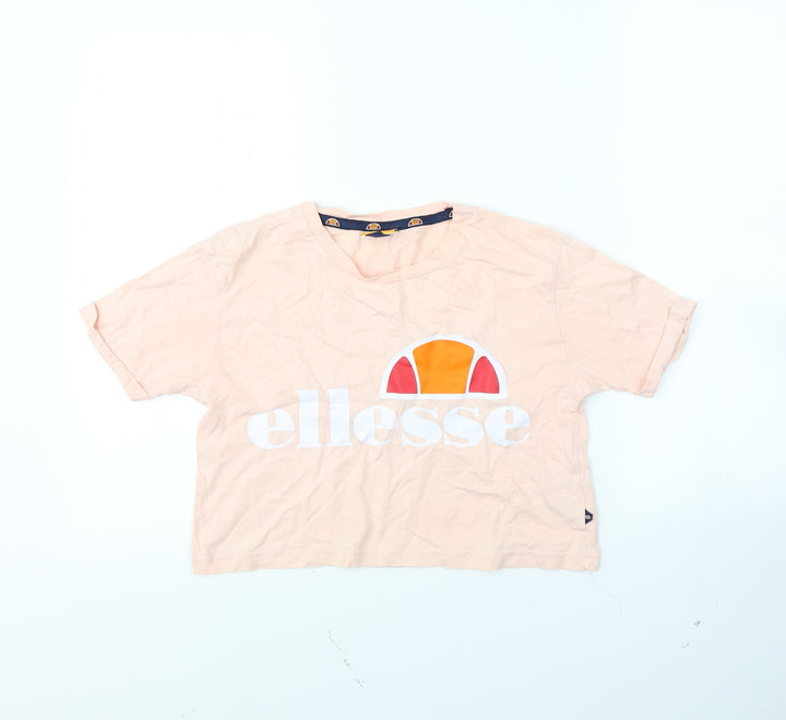 ellesse Womens Pink Cropped T-Shirt Size 4