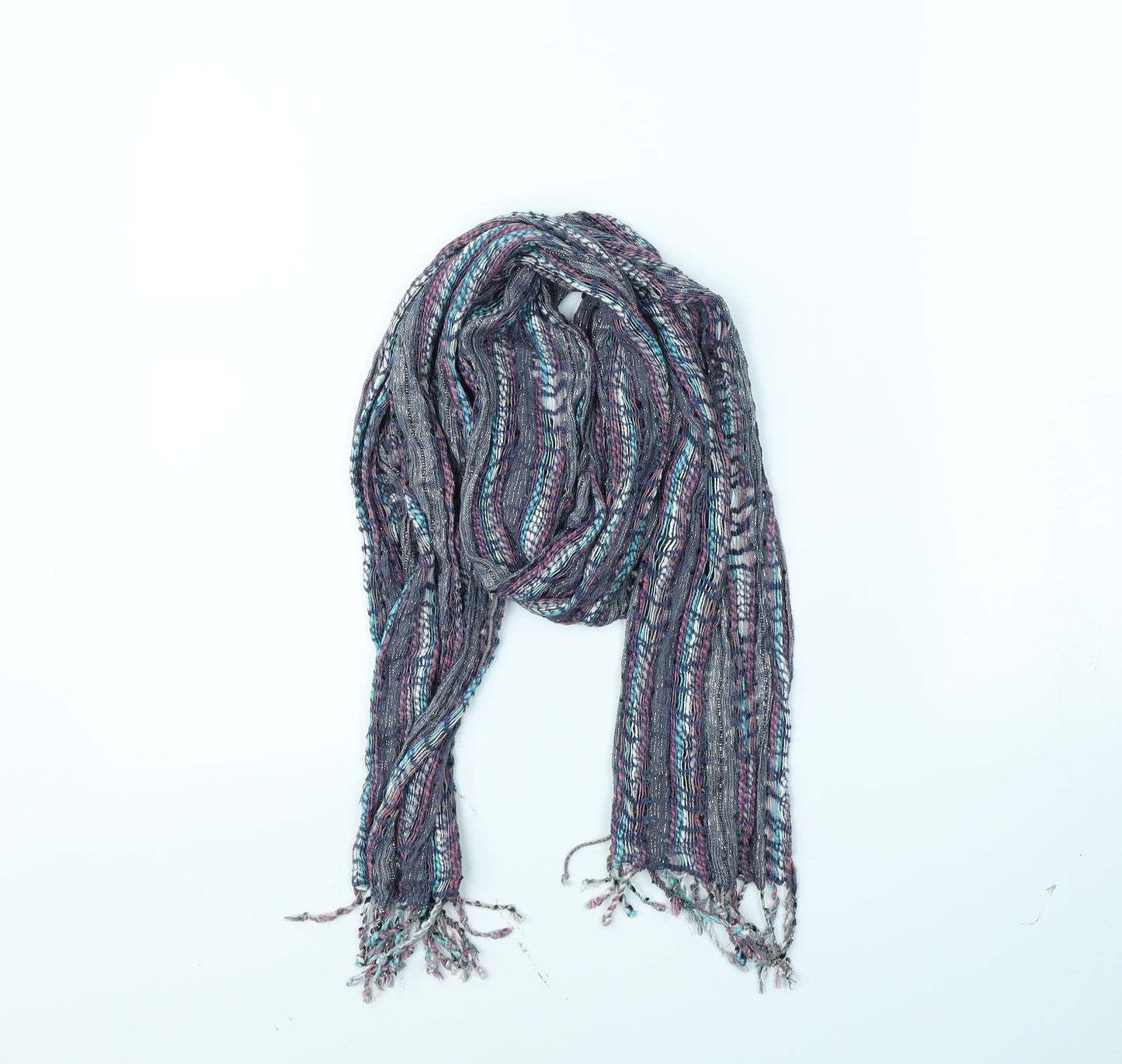 Preworn Womens Purple Striped   Scarf