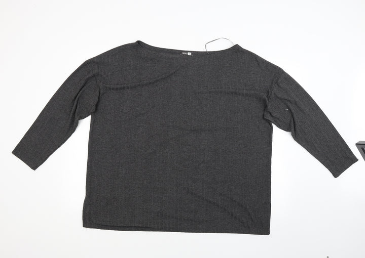 Pep & Co Womens Grey Striped Pullover Jumper Size 18