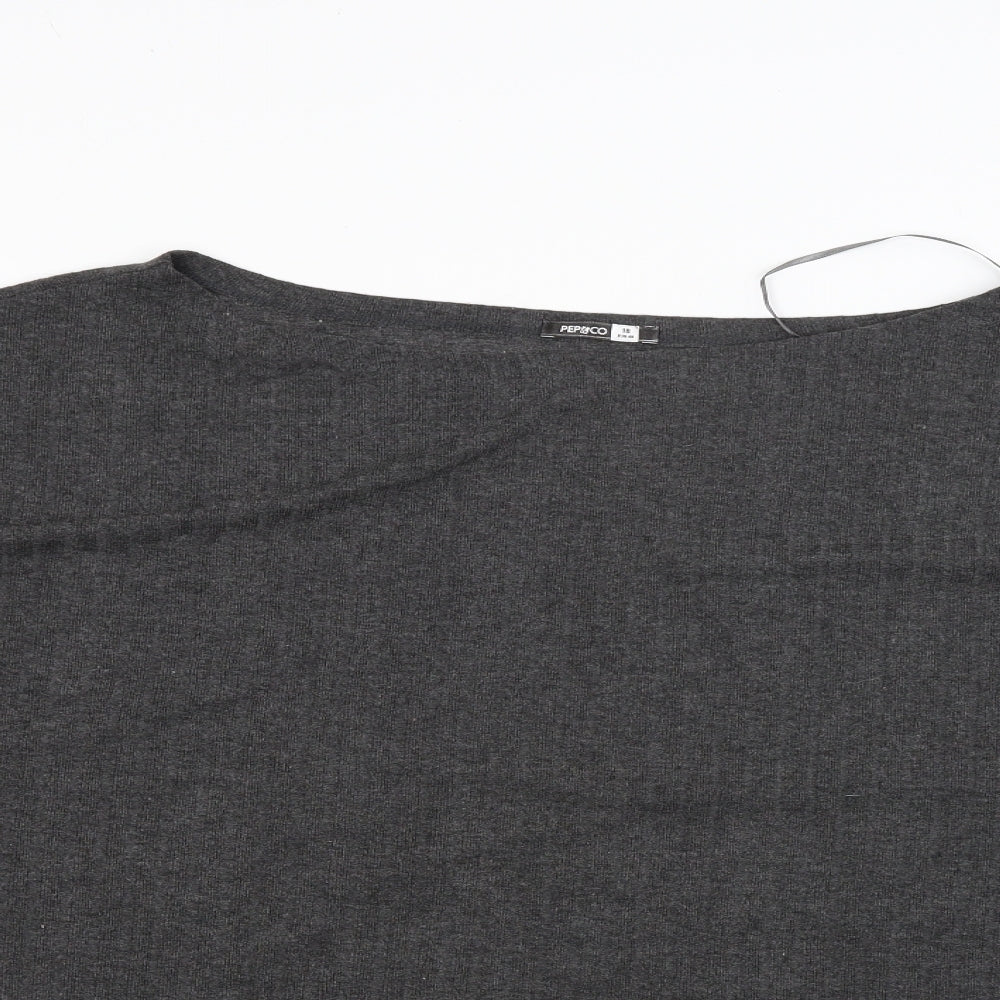 Pep & Co Womens Grey Striped  Pullover Jumper Size 18