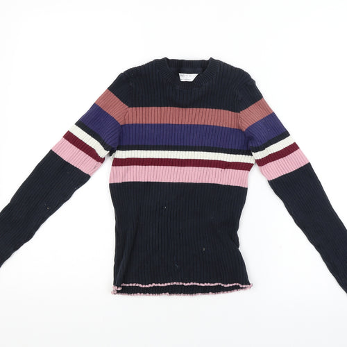 M&S Girls Beige Striped  Pullover Jumper Size 10-11 Years