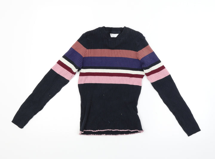 M&S Girls Beige Striped  Pullover Jumper Size 10-11 Years