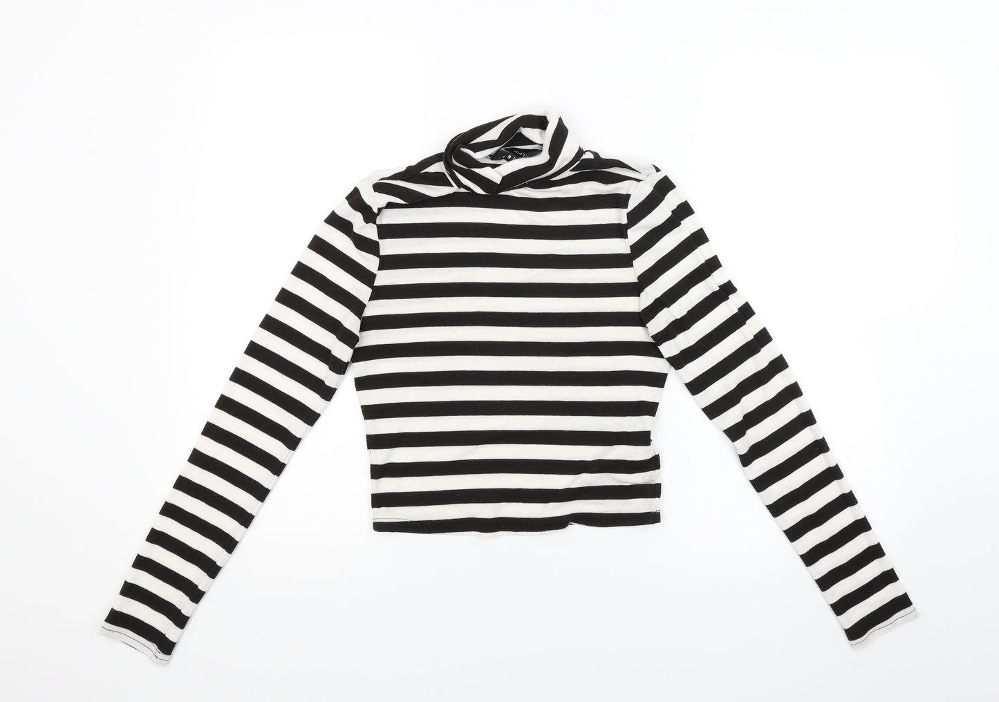New Look Womens Black Striped  Pullover Jumper Size 10