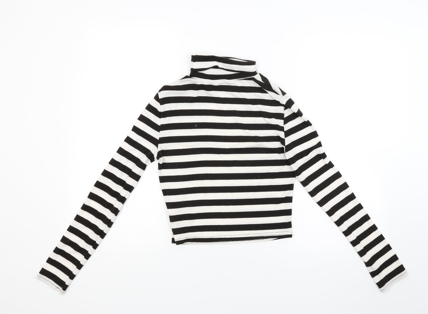 New Look Womens Black Striped  Pullover Jumper Size 10