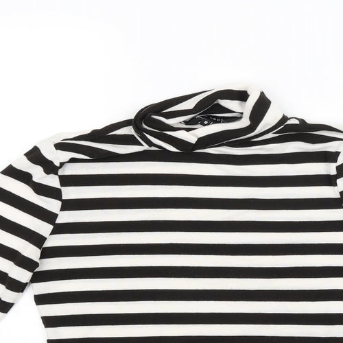 New Look Womens Black Striped  Pullover Jumper Size 10