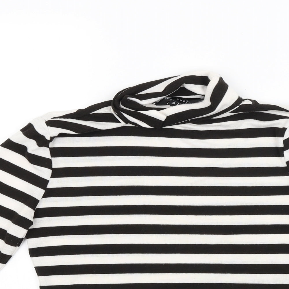 New Look Womens Black Striped  Pullover Jumper Size 10